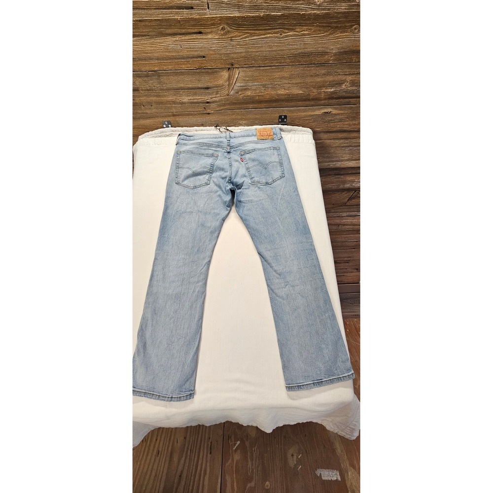 Levis 527 Slim Bootcut Jeans Mens 36x30 Light Wash Blue Denim 05527-0462 - Picture 6 of 7
